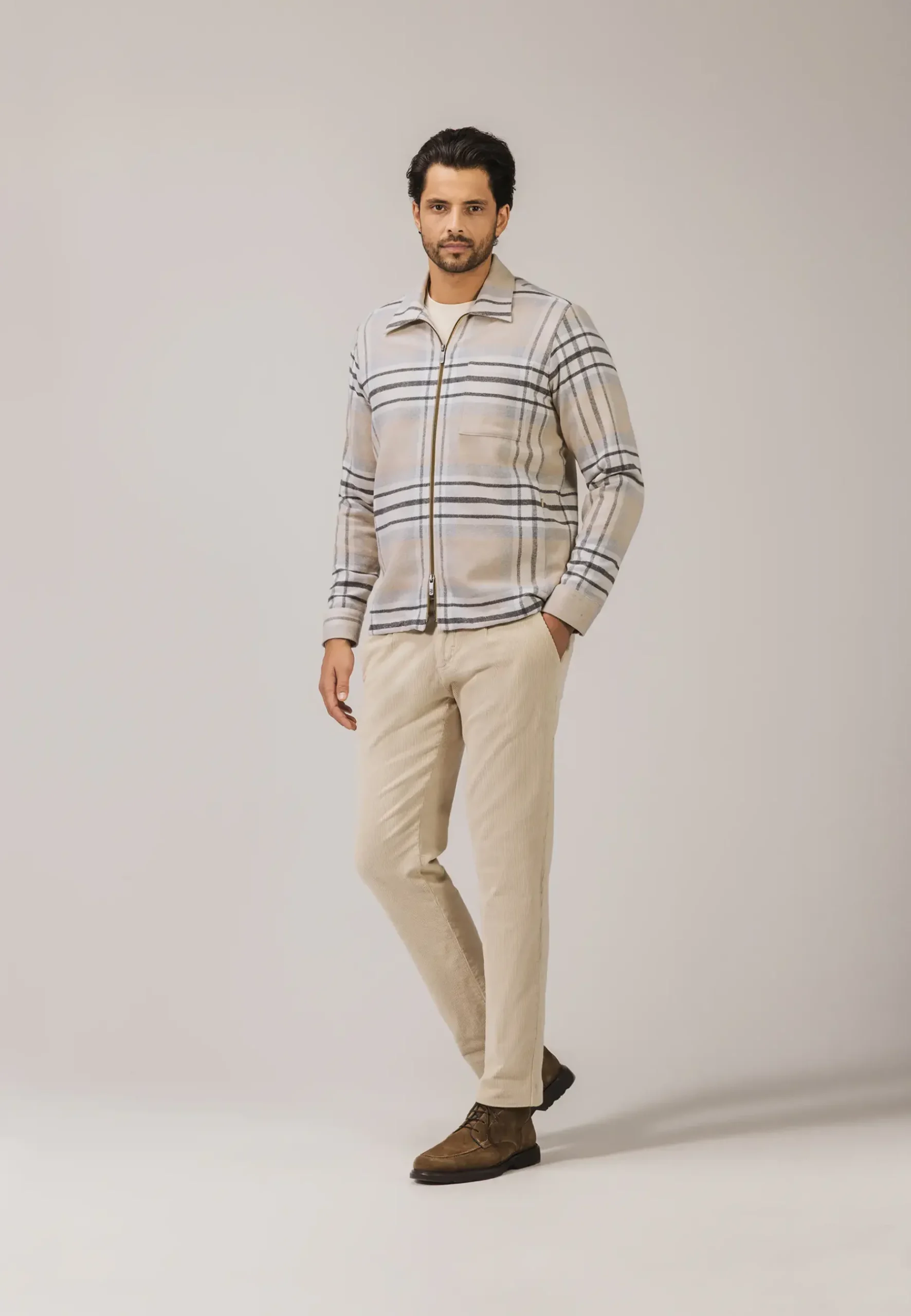 ATELIER geruit overshirt twill Overshirts|Overhemden