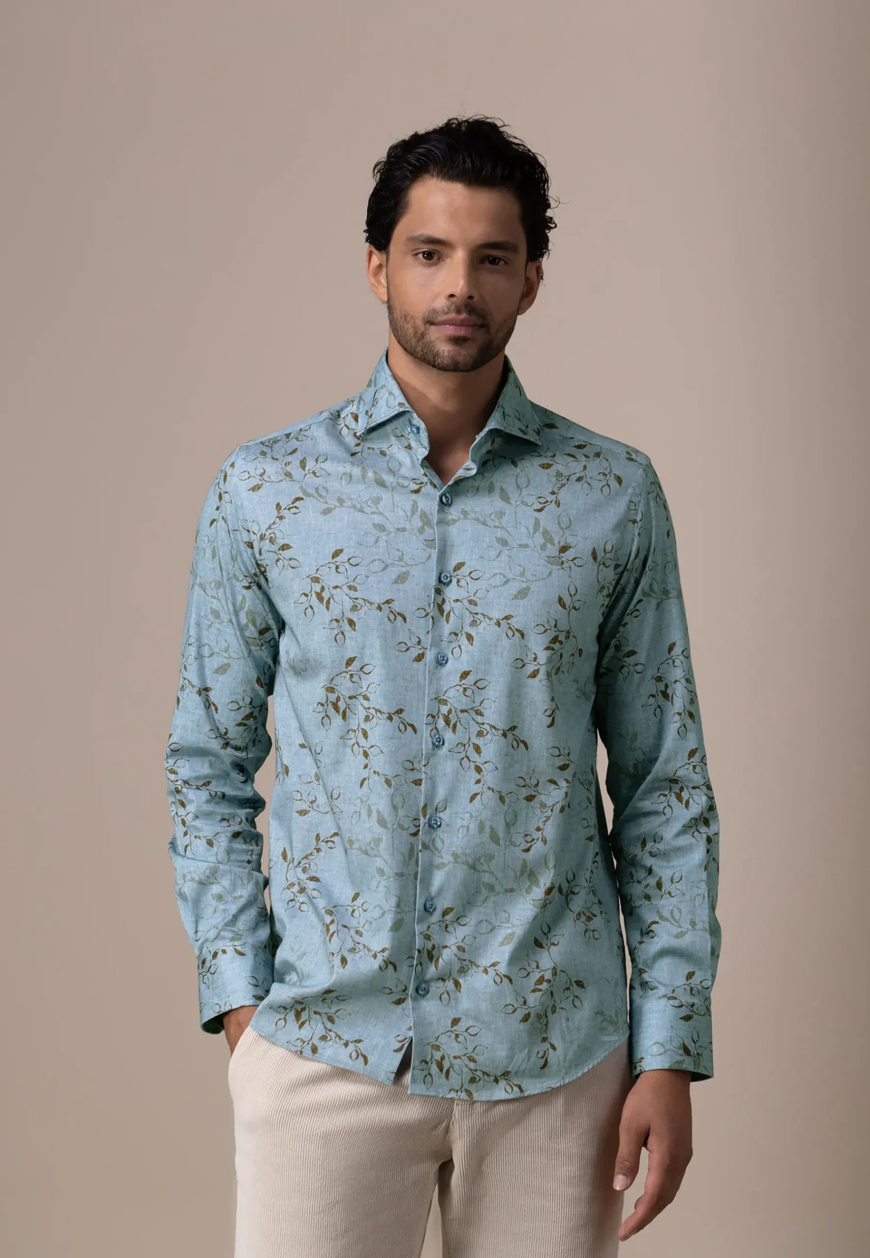 Best ATELIER overhemd met bladprint Overhemden