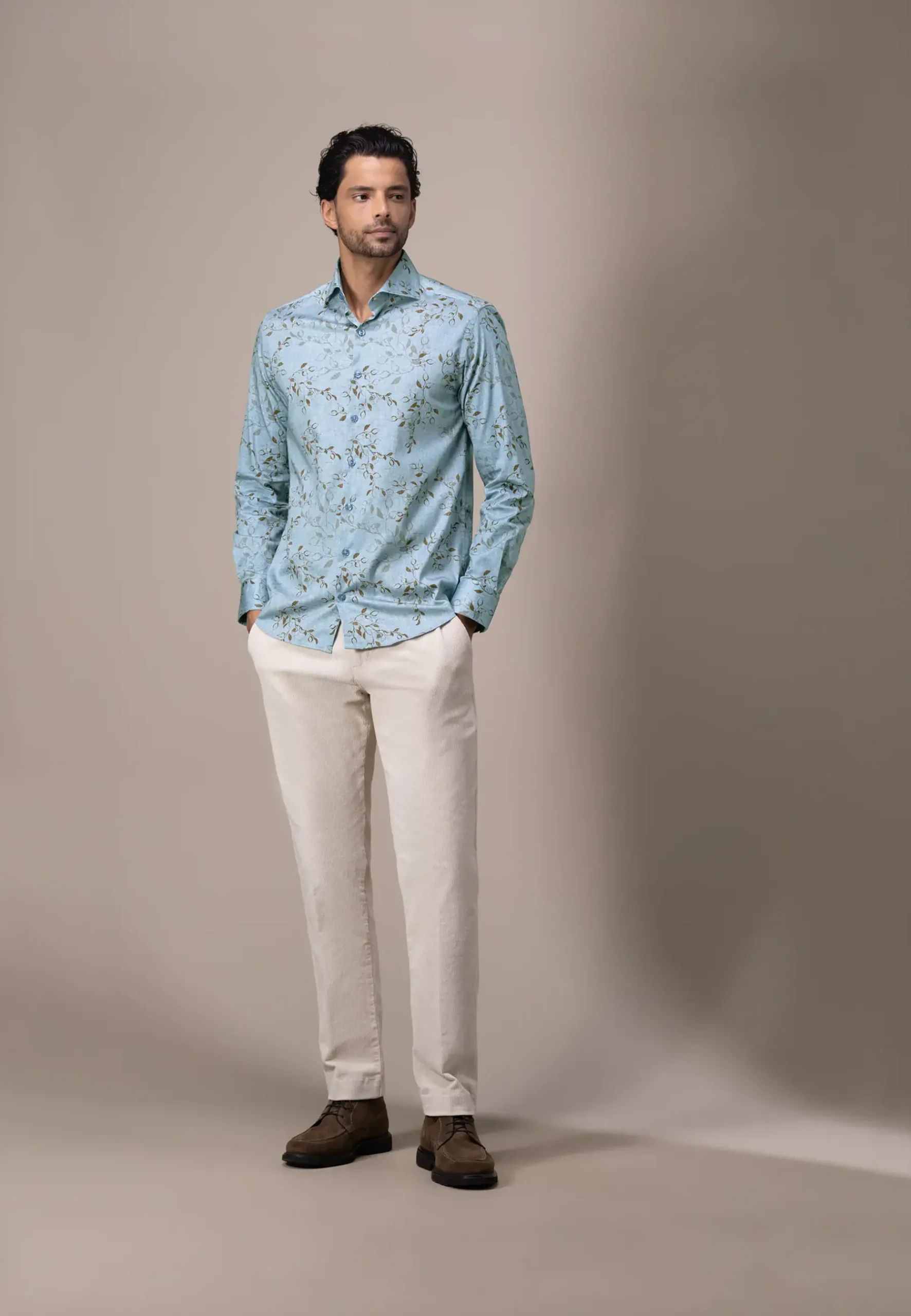 Best ATELIER overhemd met bladprint Overhemden