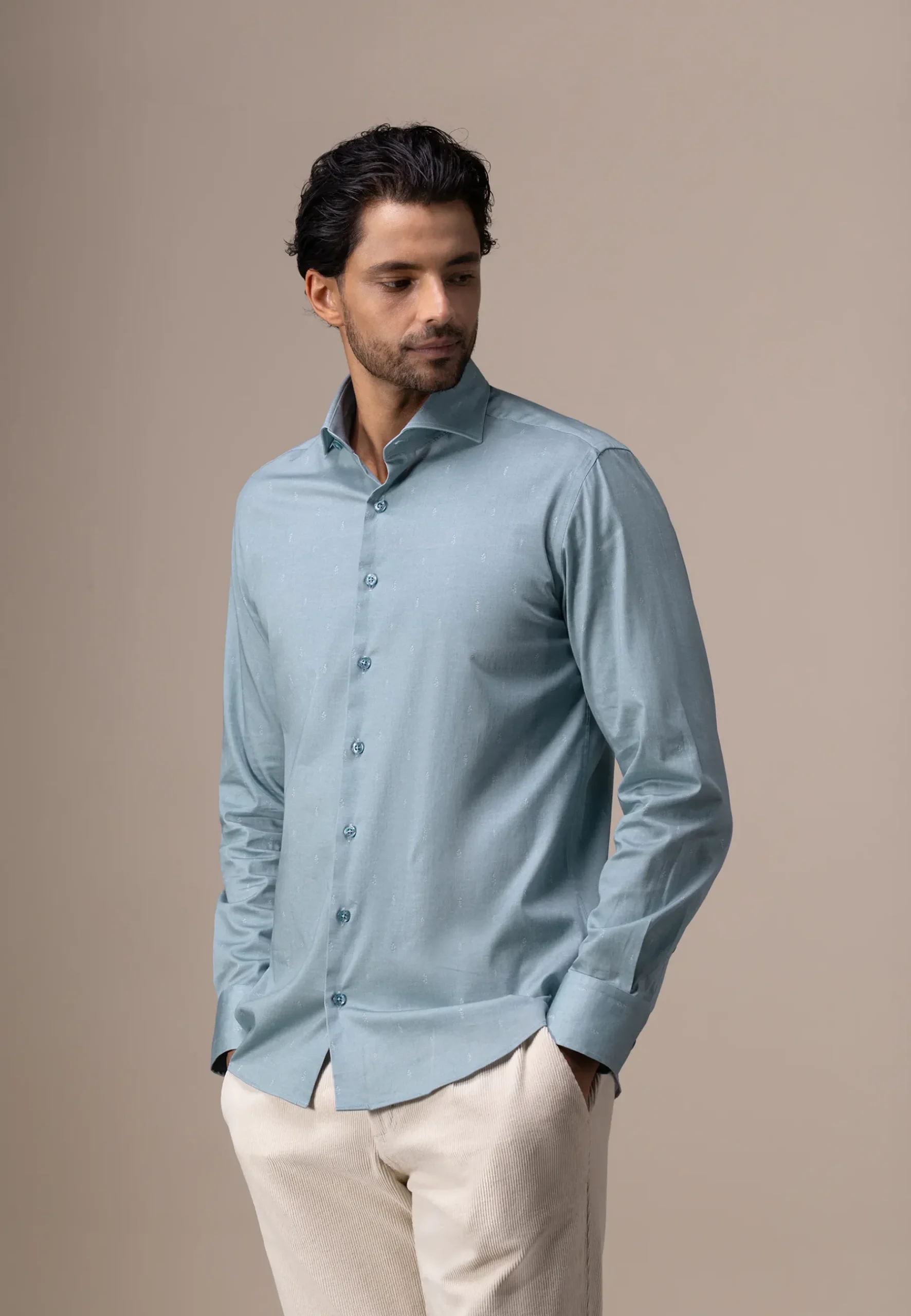 Online ATELIER overhemd met subtiele print Overhemden