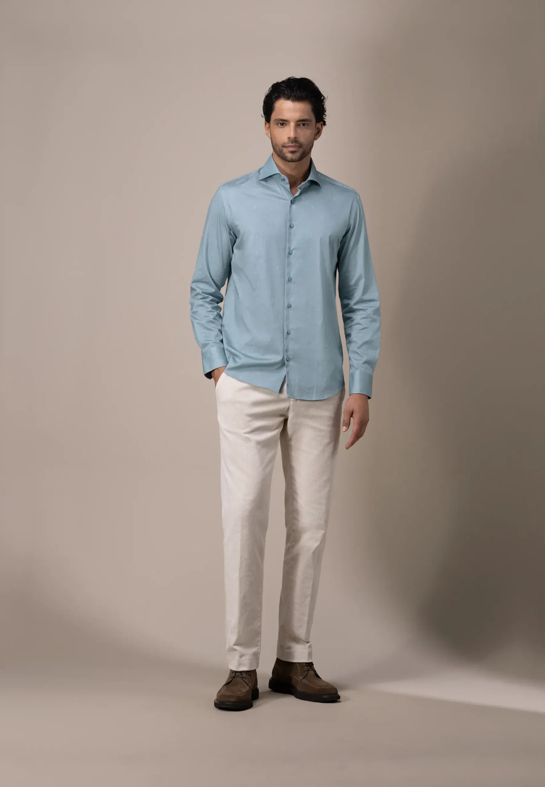 Online ATELIER overhemd met subtiele print Overhemden