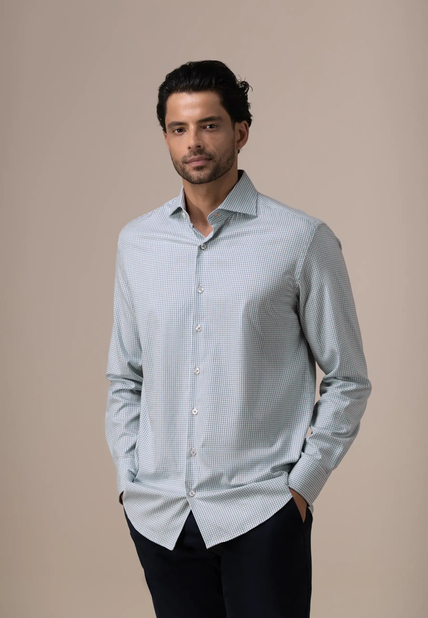 Online ATELIER twill overhemd met ruitdessin Overhemden