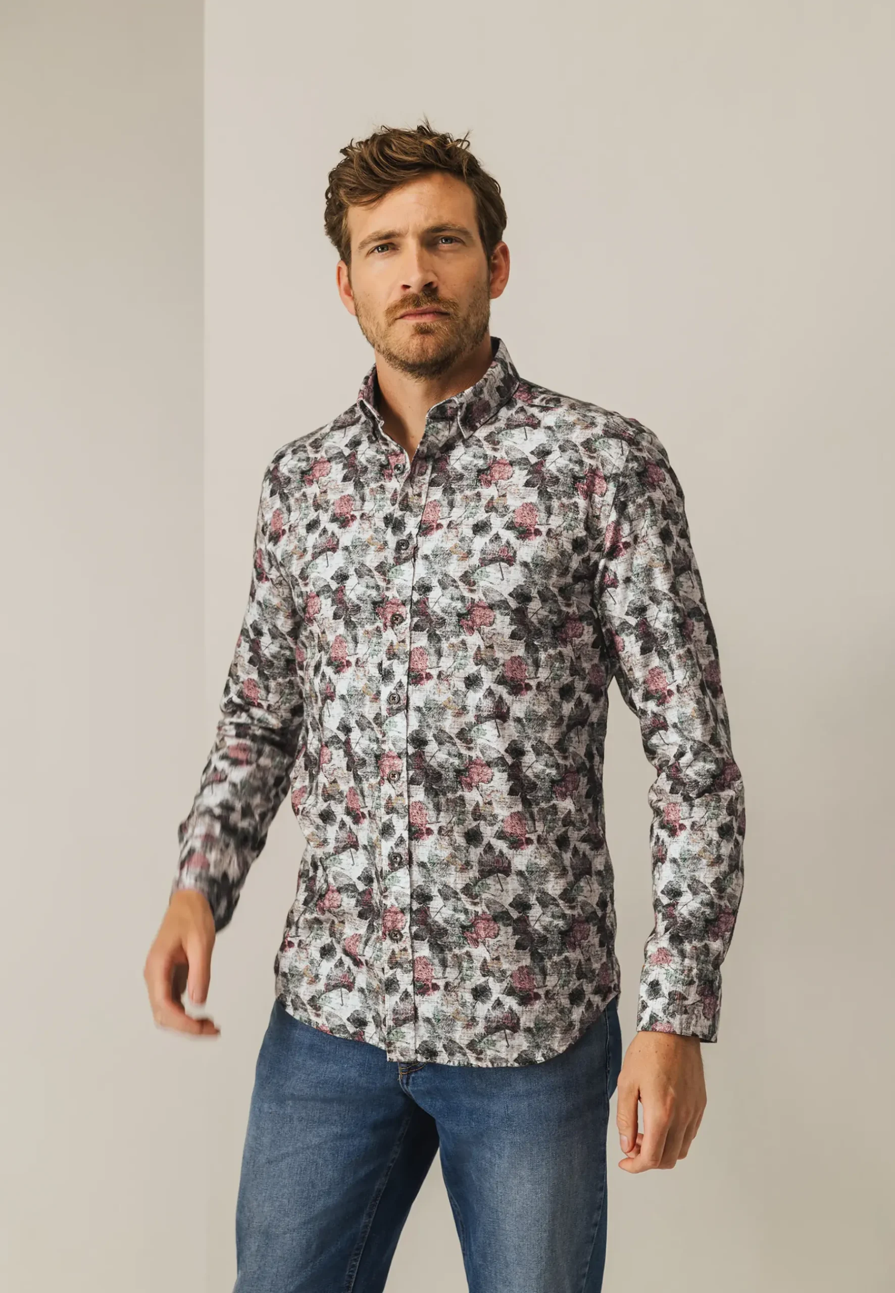 Clearance Biologisch katoenen overhemd met print Overhemden
