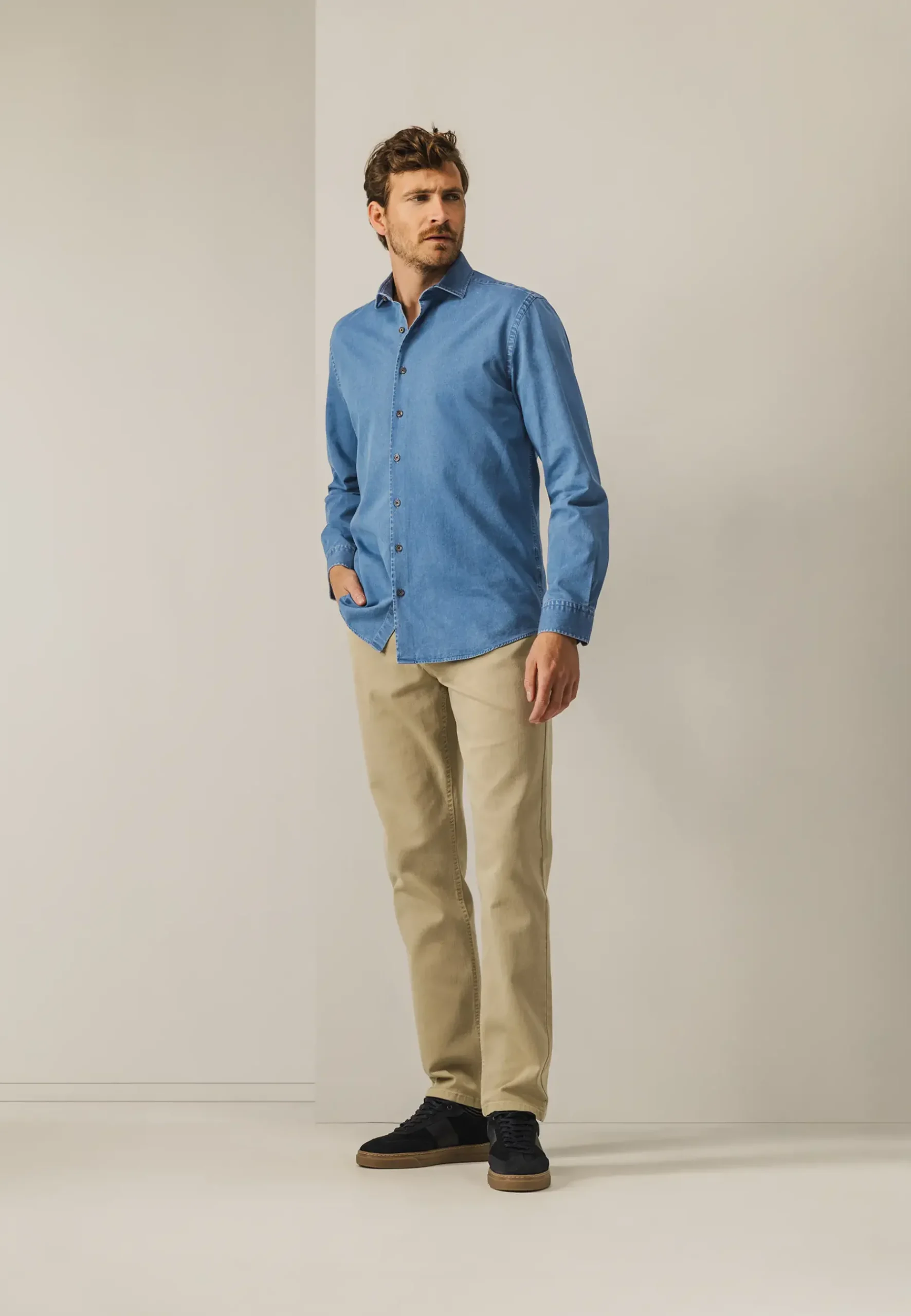 Outlet Denim overhemd van katoen Overhemden