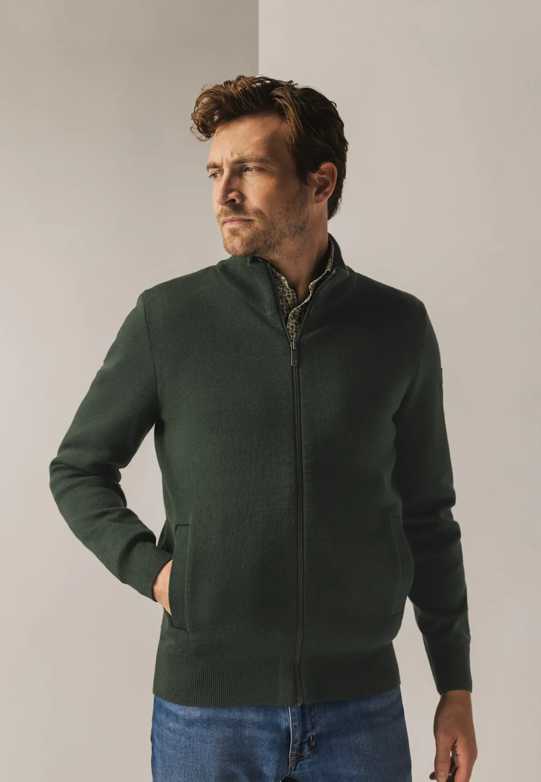 New Dubbelgebreid vest met steekzakken Vesten