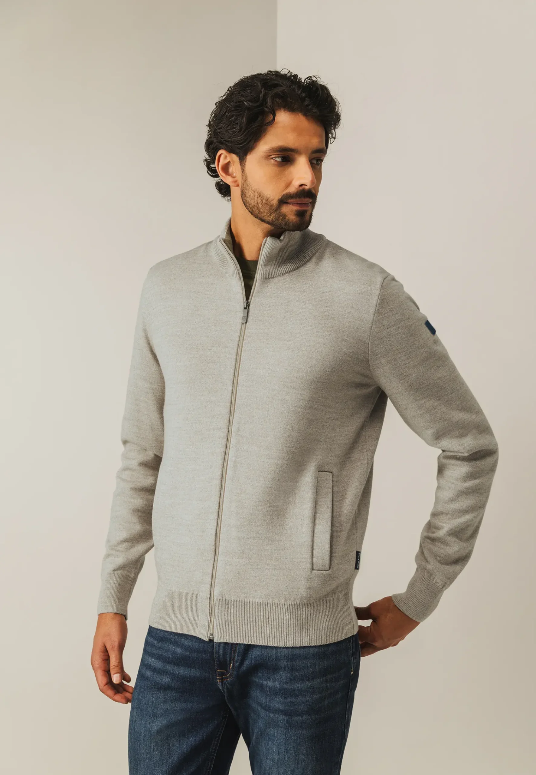 Sale Dubbelgebreid vest met steekzakken Vesten