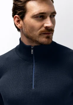 Fijngebreide trui met halve rits Truien