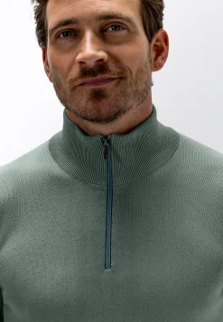 Best Fijngebreide trui met halve rits Truien