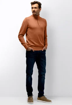 Online Fijngebreide trui met halve rits Truien