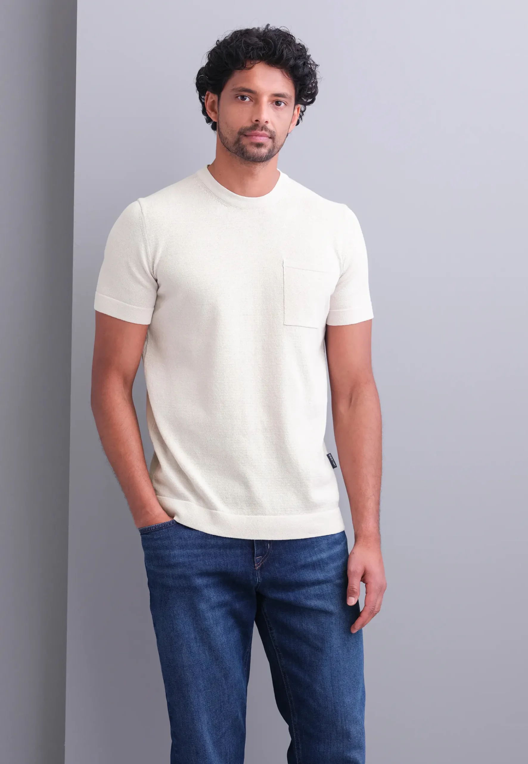 Discount Gebreid T-shirt met borstzak T-Shirts