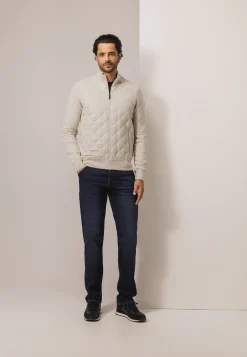 Sale Gebreid vest met doorgestikte voorkant Vesten