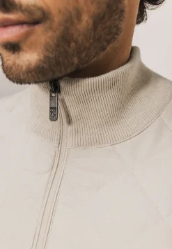 Sale Gebreid vest met doorgestikte voorkant Vesten