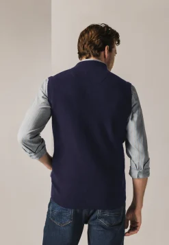 Gebreide bodywarmer met rits Bodywarmers