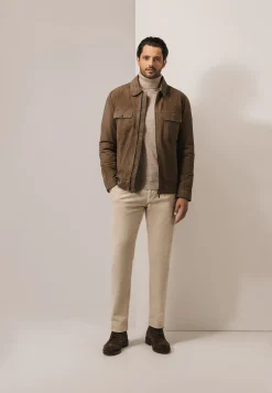 Geitensuède jas met klep- en steekzakken Jassen