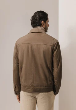 Geitensuède jas met klep- en steekzakken Jassen