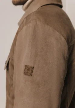 Geitensuède jas met klep- en steekzakken Jassen