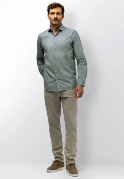 Online Gemêleerd overhemd van poplinstof Overhemden