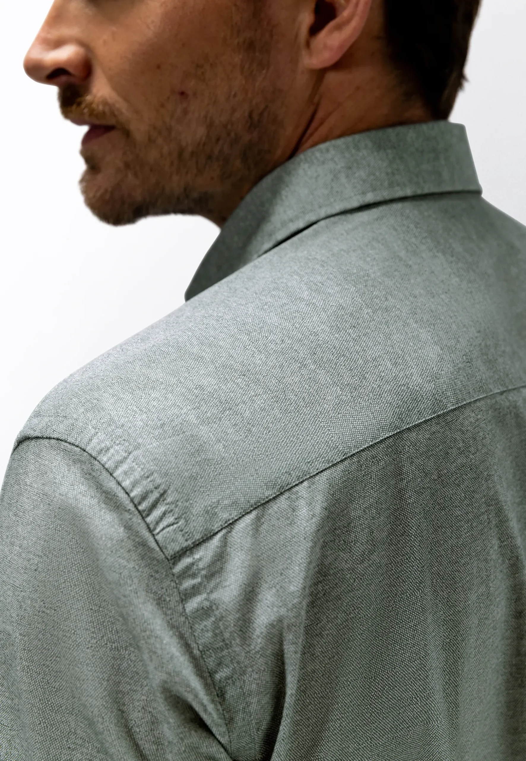 Online Gemêleerd overhemd van poplinstof Overhemden