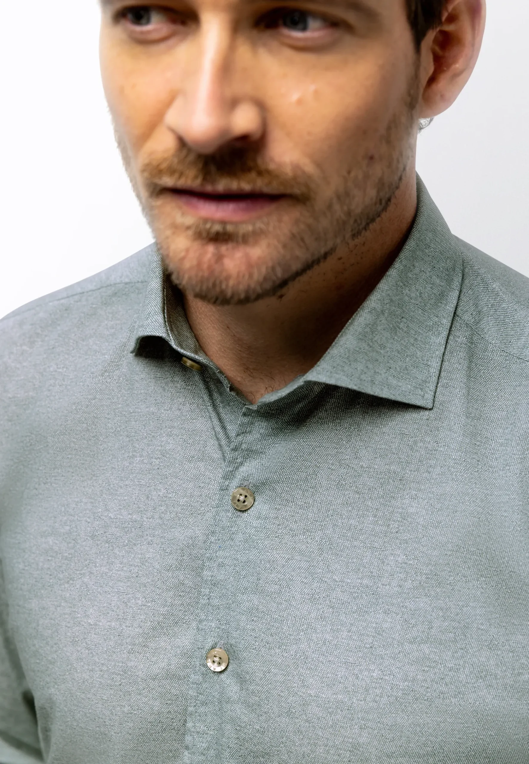 Online Gemêleerd overhemd van poplinstof Overhemden