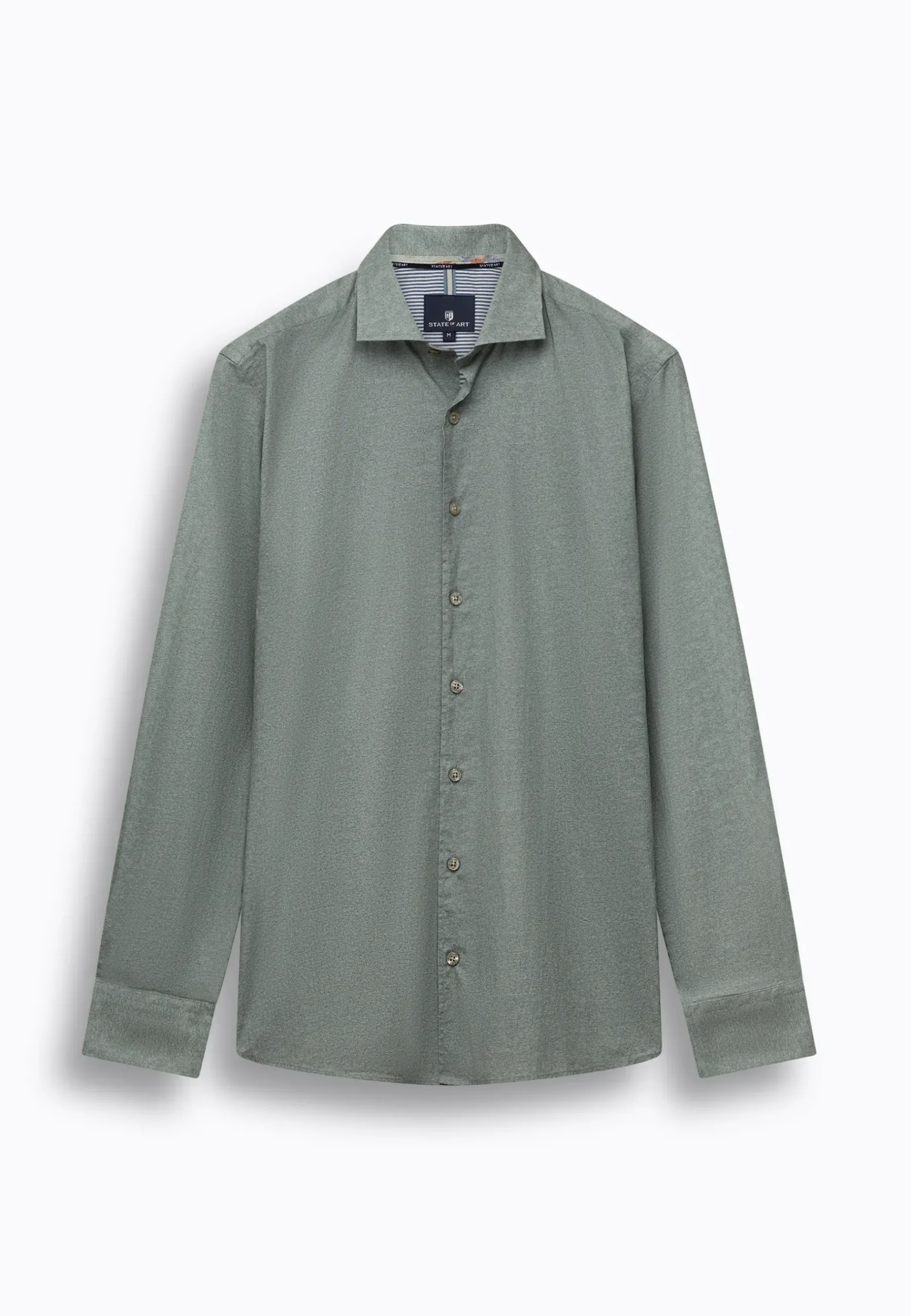 Online Gemêleerd overhemd van poplinstof Overhemden