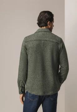 Outlet Gemêleerd overshirt met visgraatstructuur Overshirts|Overhemden