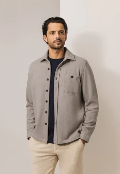 Outlet Gemêleerd overshirt met visgraatstructuur Overhemden|Overshirts
