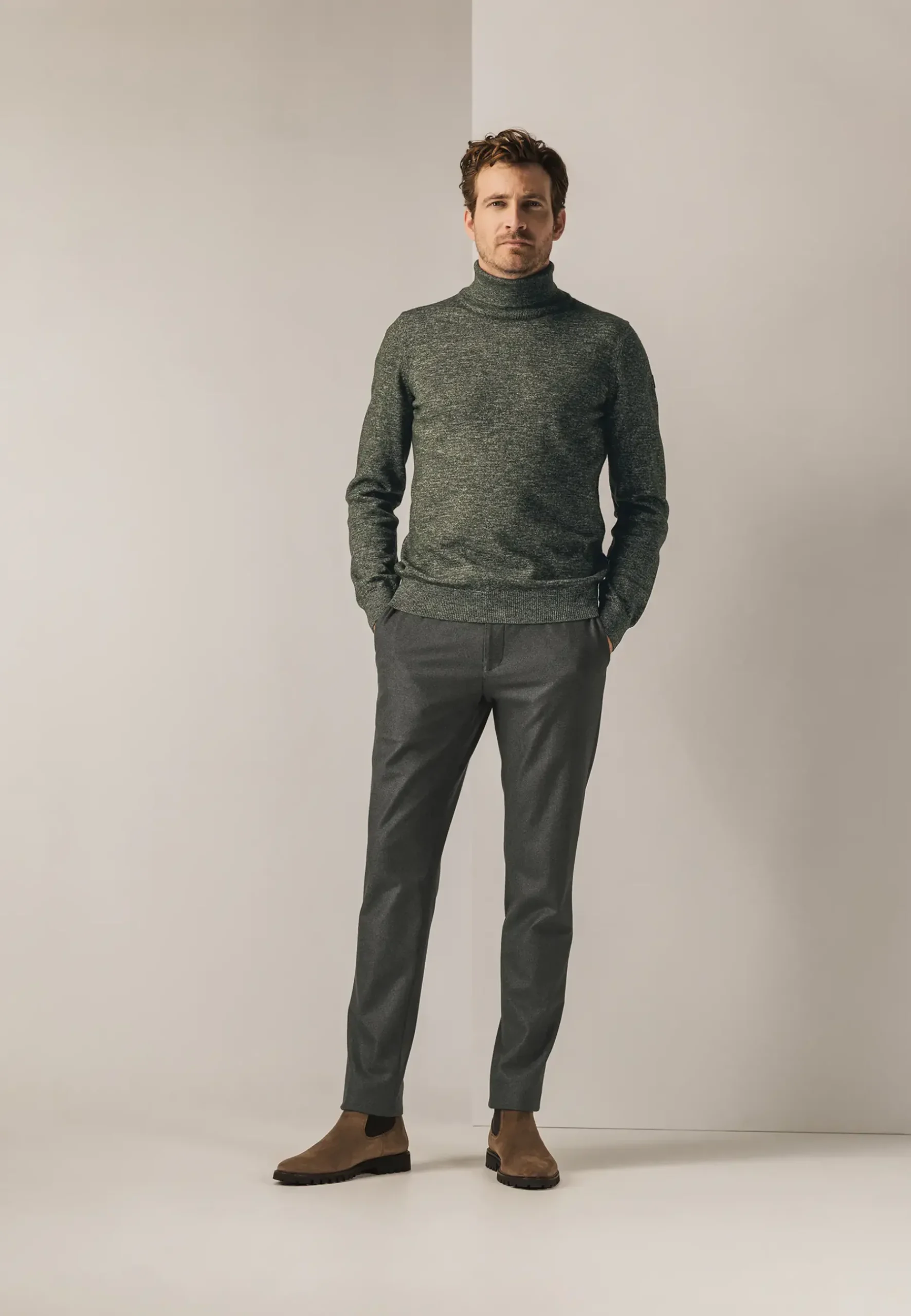 Hot Gemêleerde chino in stretchstof Broeken