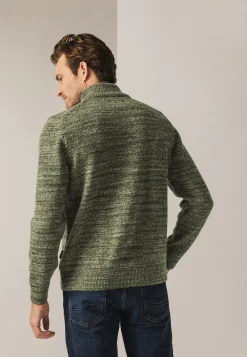 Discount Gemêleerde trui met halve rits Truien