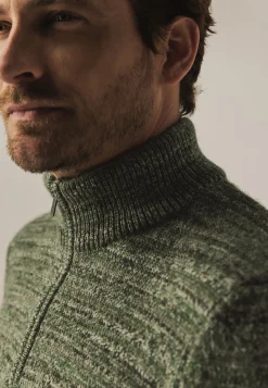 Discount Gemêleerde trui met halve rits Truien