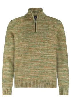 Clearance Gemêleerde trui met halve rits Truien