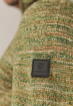 Clearance Gemêleerde trui met halve rits Truien