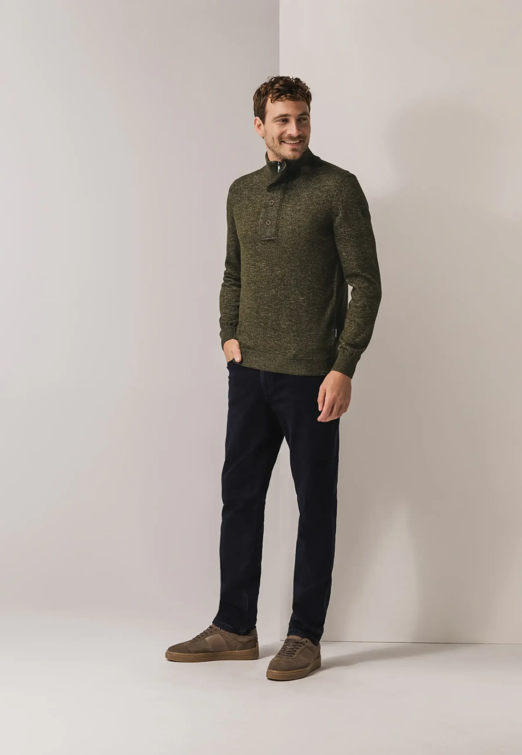 Sale Gemêleerde trui met halve rits Truien