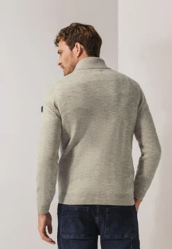 Clearance Gemêleerde trui met halve rits Truien