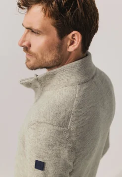 Clearance Gemêleerde trui met halve rits Truien