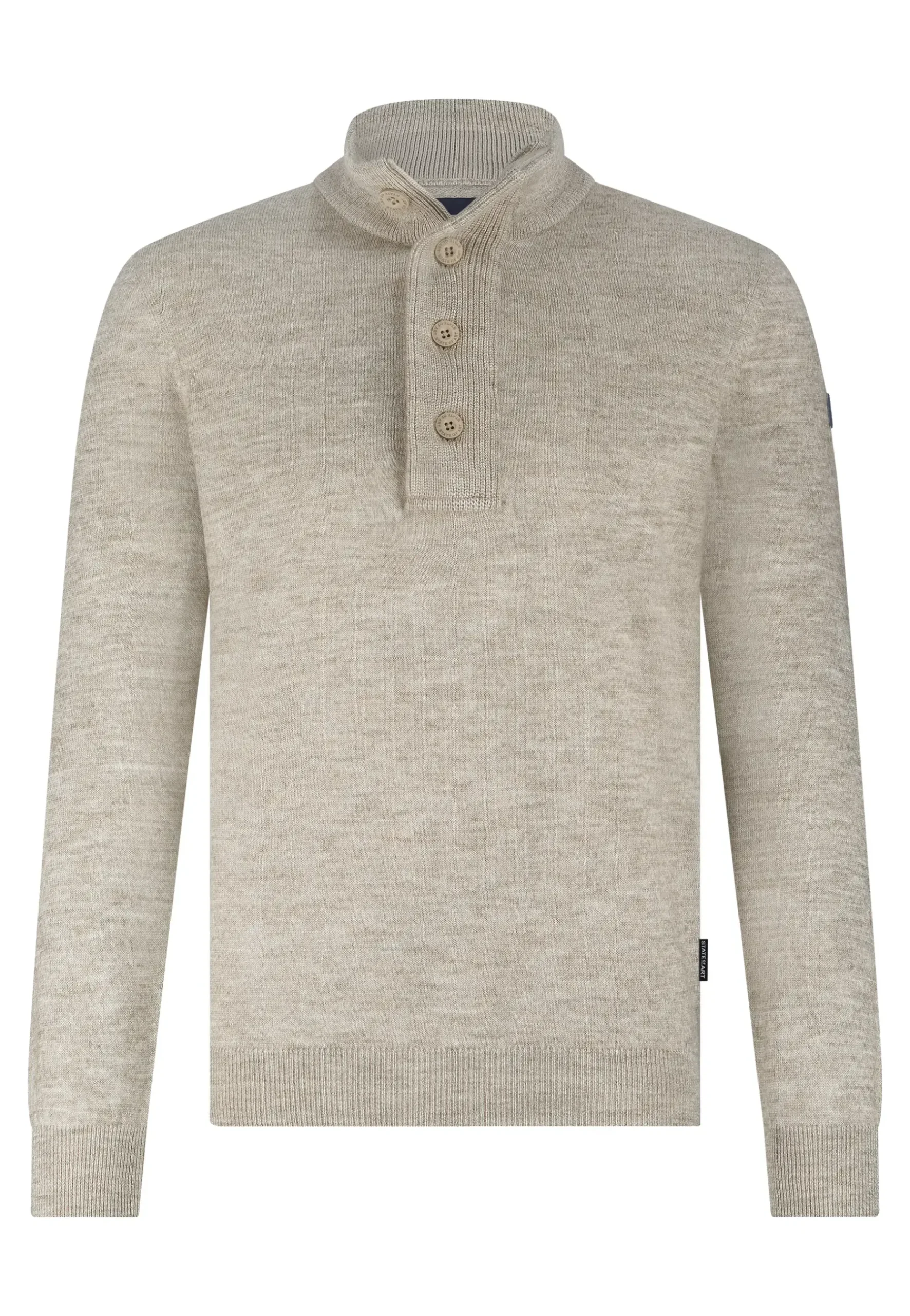 Clearance Gemêleerde trui met halve rits Truien