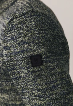 New Gemêleerde trui met halve rits Truien