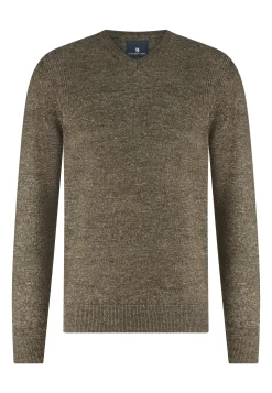 New Gemêleerde trui met ribdetails Truien