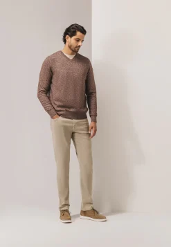 Clearance Gemêleerde trui met ribdetails Truien