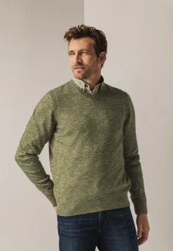 Outlet Gemêleerde trui met ribdetails Truien