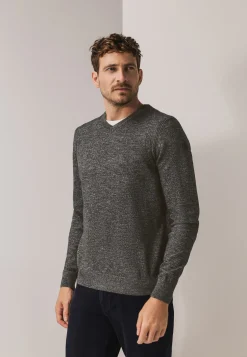 New Gemêleerde trui met ribdetails Truien