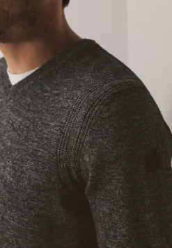 New Gemêleerde trui met ribdetails Truien