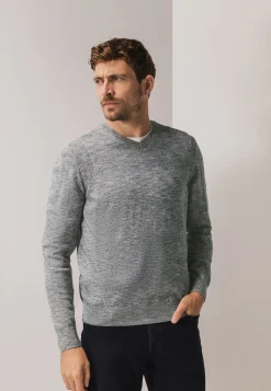 Discount Gemêleerde trui met ribdetails Truien