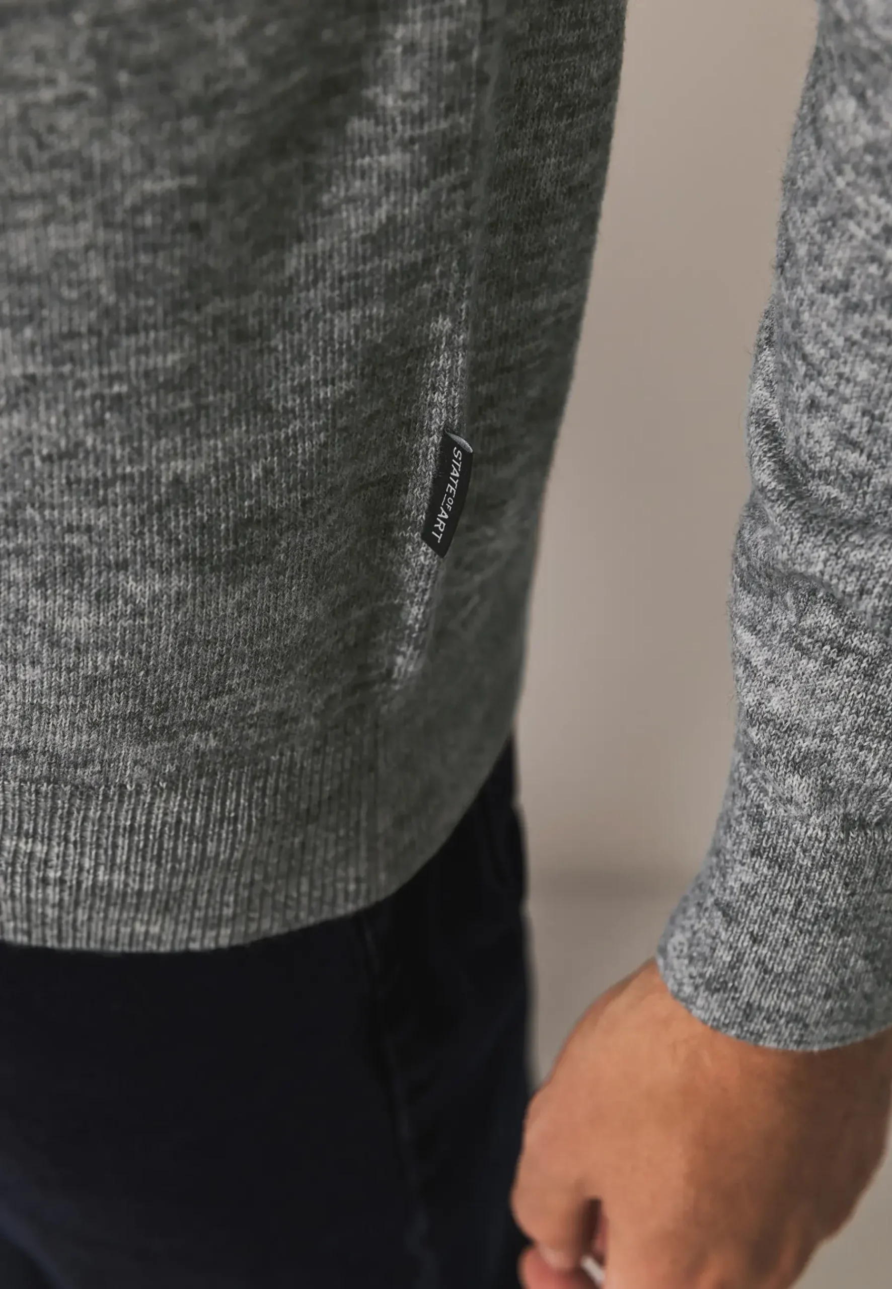 Discount Gemêleerde trui met ribdetails Truien