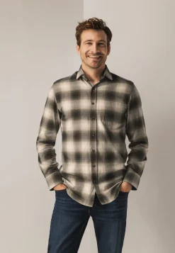 Geruit overhemd met visgraatmotief Overhemden