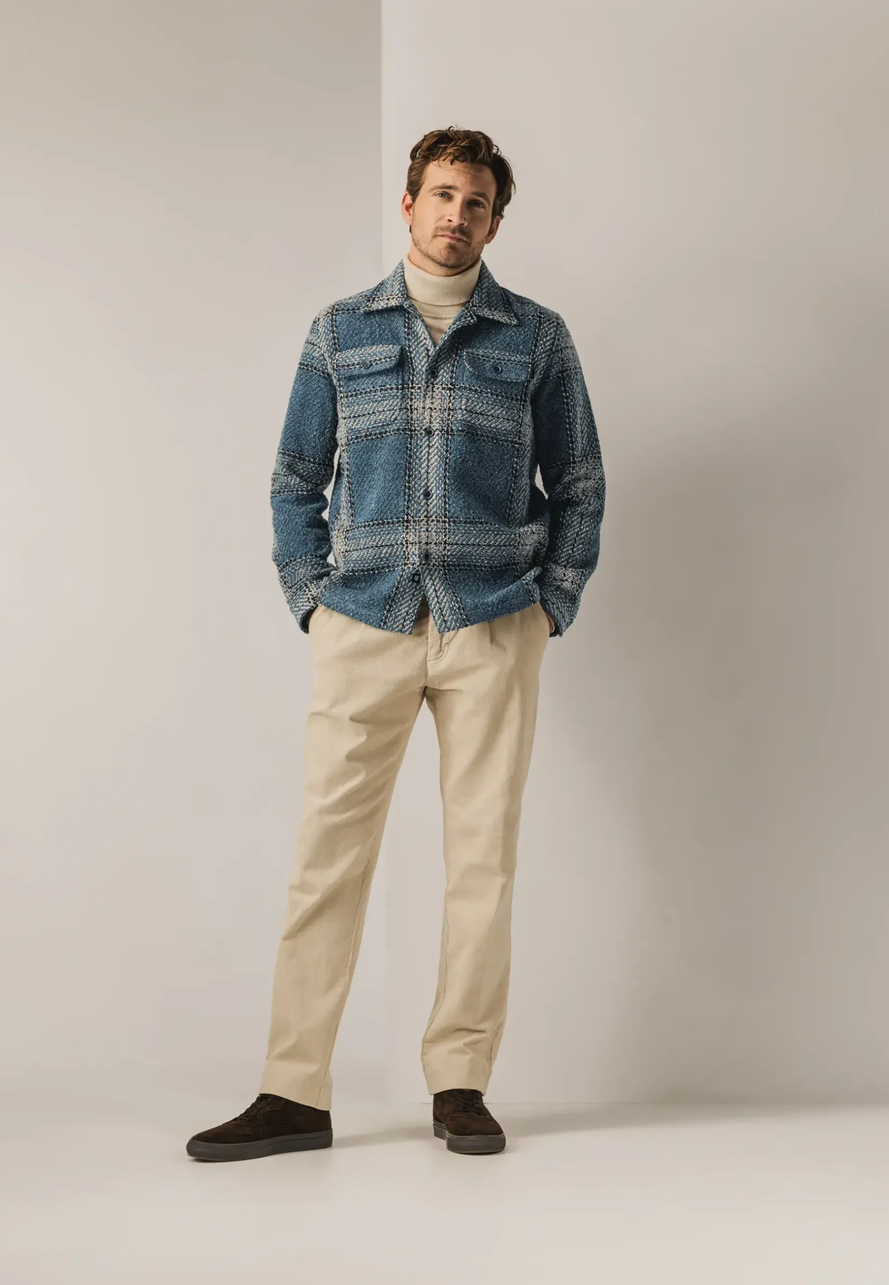 Online Geruit overshirt met borstzakken Overshirts|Overhemden