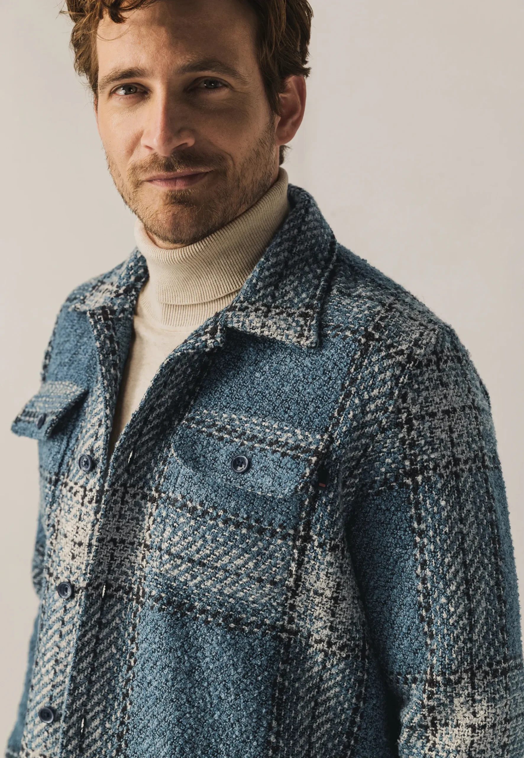 Online Geruit overshirt met borstzakken Overshirts|Overhemden