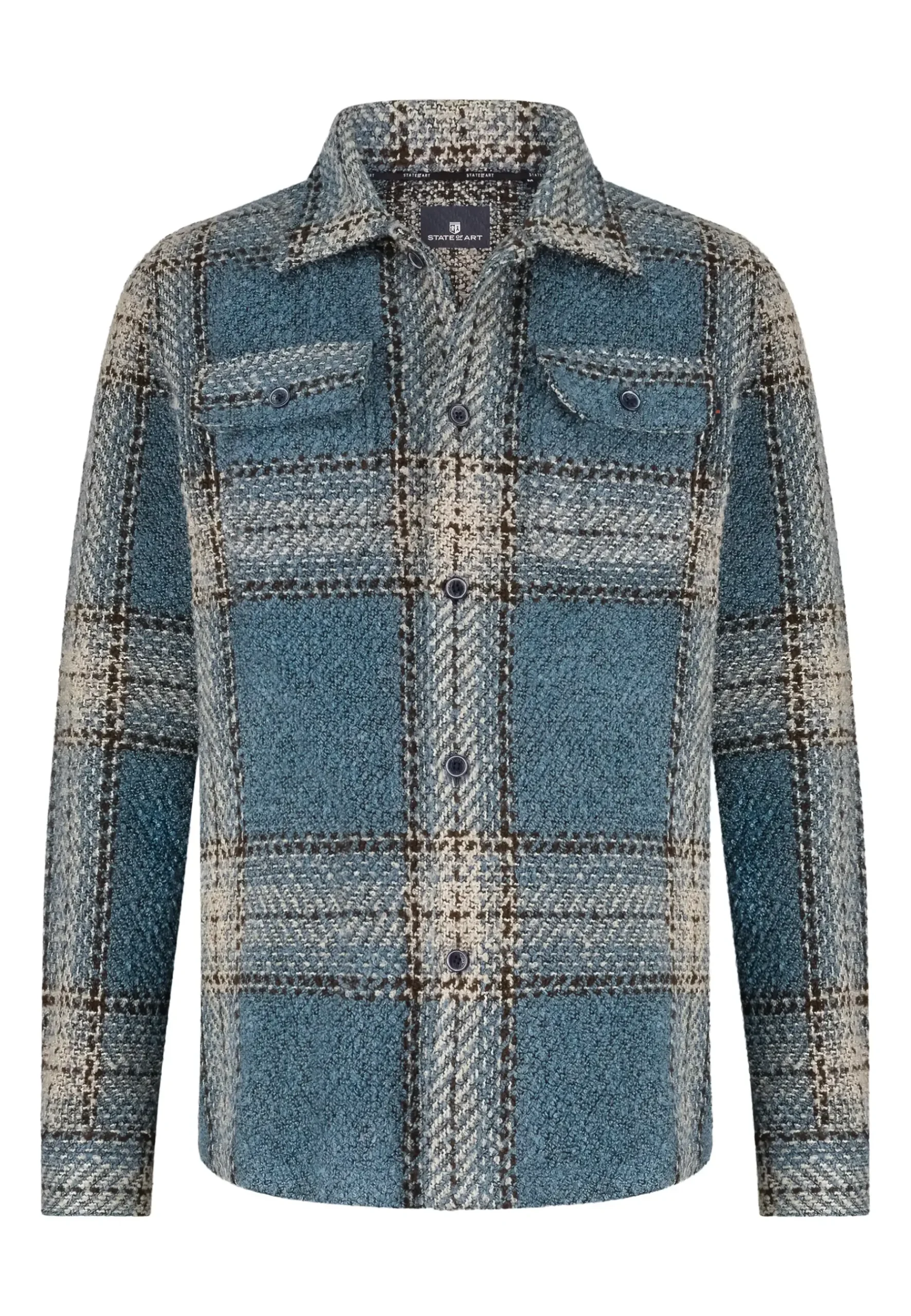 Online Geruit overshirt met borstzakken Overshirts|Overhemden