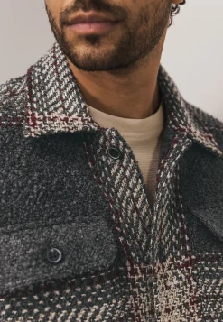 Online Geruit overshirt met borstzakken Overshirts|Overhemden