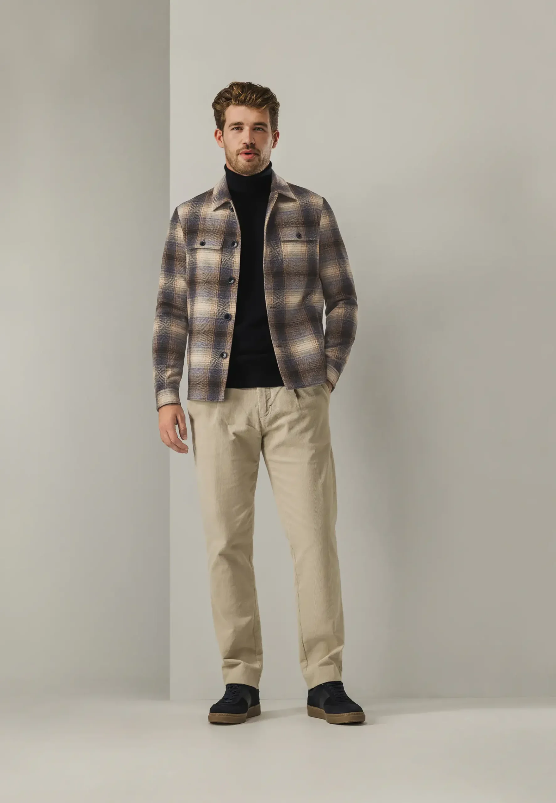 Geruit overshirt met klepzakken Overshirts|Overhemden