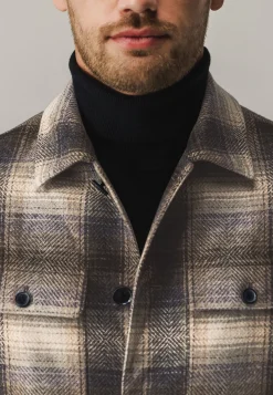 Geruit overshirt met klepzakken Overshirts|Overhemden